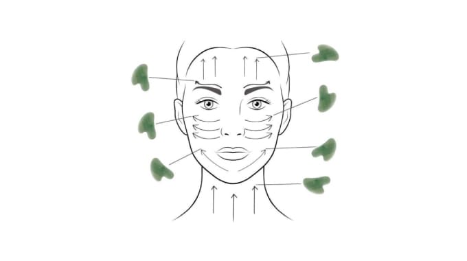 نحوه ماساژ صورت با سنگ گواشا یشم